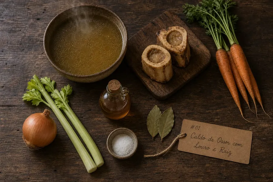Caldo de Ossos com Louro e Raiz