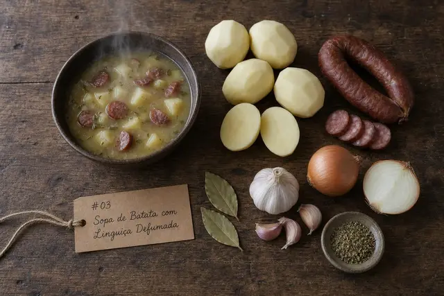 Sopa de Batata com Linguiça Defumada